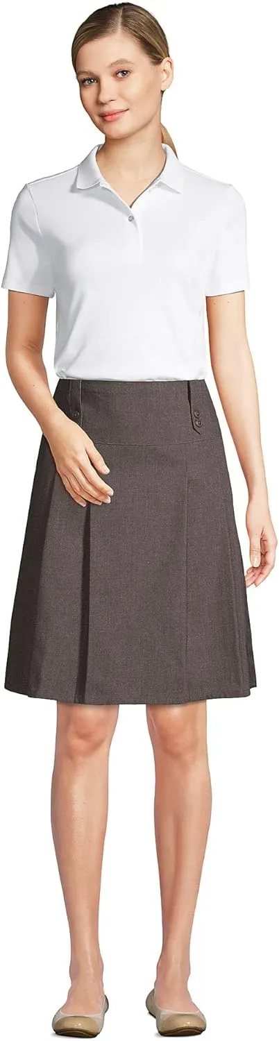 Lands' End School Uniform Women's Short Sleeve Feminine Fit Interlock Polo Shirt