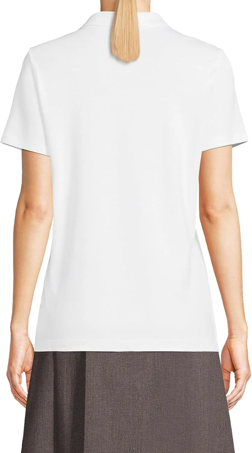 Lands' End School Uniform Women's Short Sleeve Feminine Fit Interlock Polo Shirt