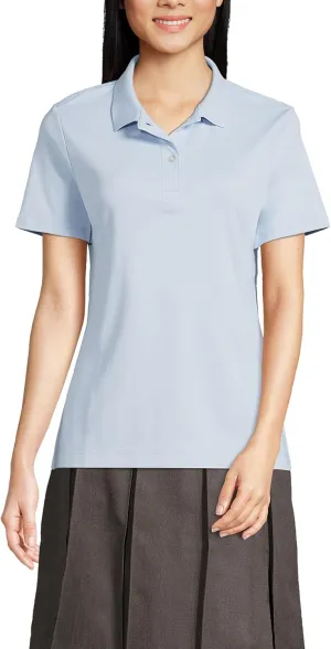 Lands' End School Uniform Women's Short Sleeve Feminine Fit Interlock Polo Shirt