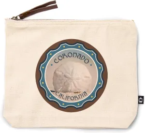 Lantern Press Coronado, California, Sand Dollar and Beach, 100% Cotton Zipper Pouch, Travel Accessory, Go Bag