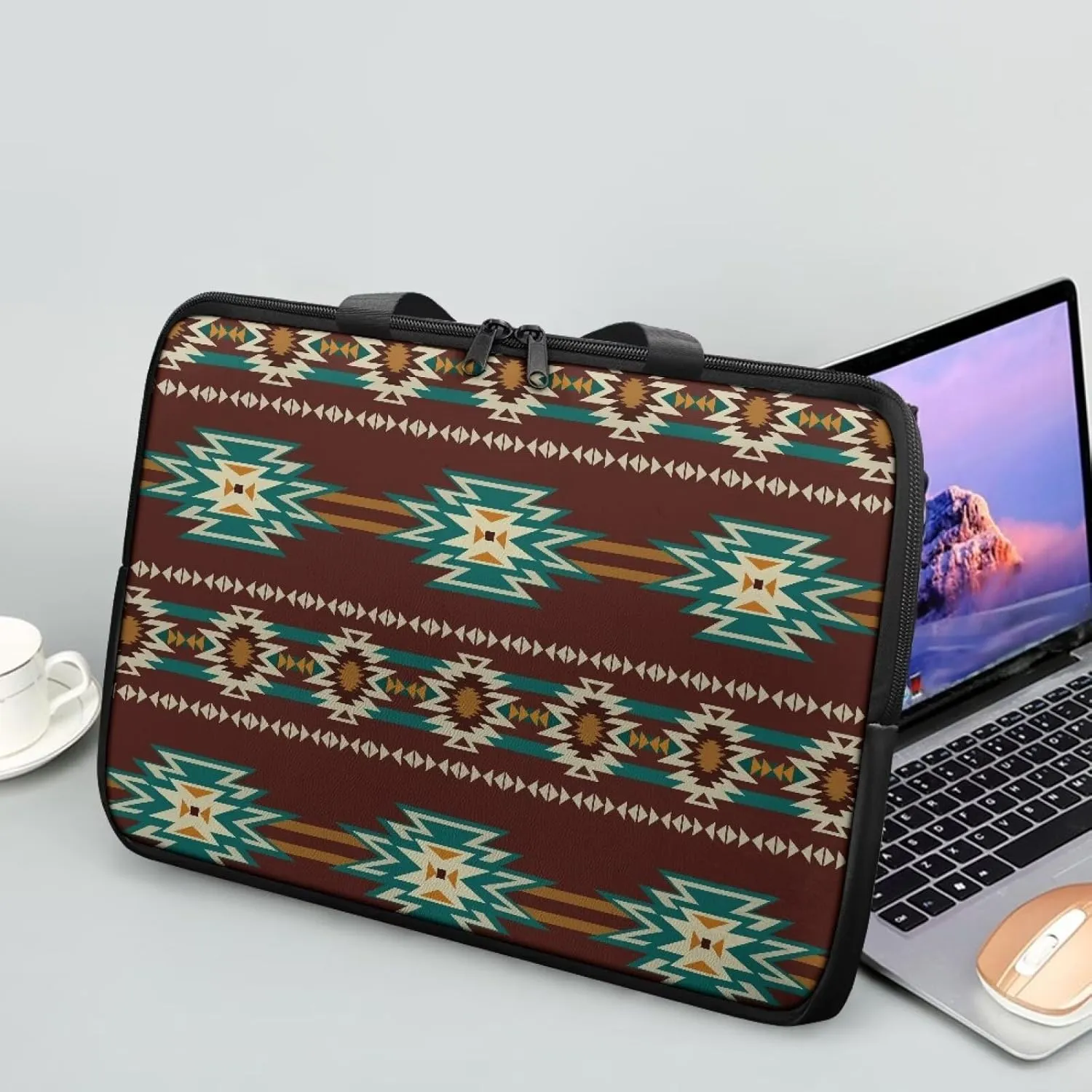 Laptop Bag Case Womens Mens Leather Laptop Sleeve Zipper Shockproof Computer Carrying Bag 10 Inch- 17 Inch