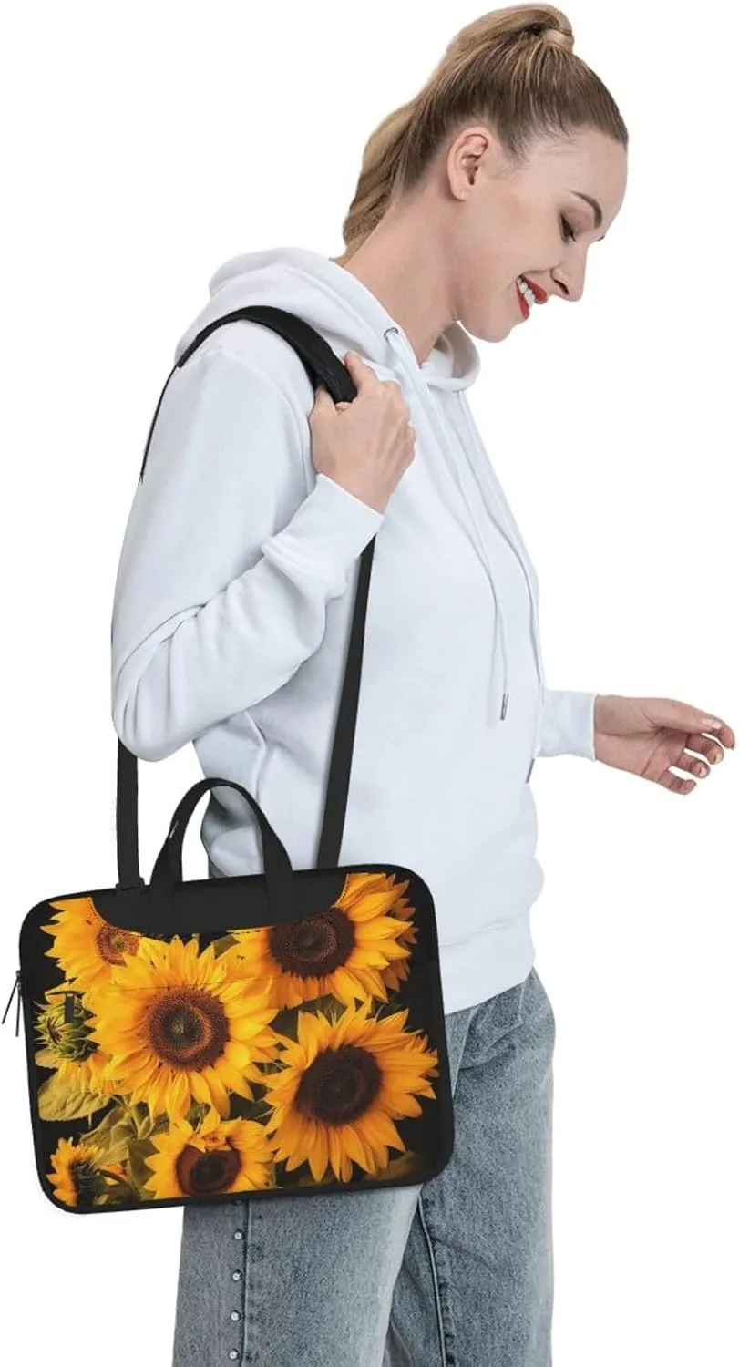 Laptop Bag for Women Men Computer Bag Laptop Briefcase Sunflowers Laptop Shoulder Bag Work Bag for Travel