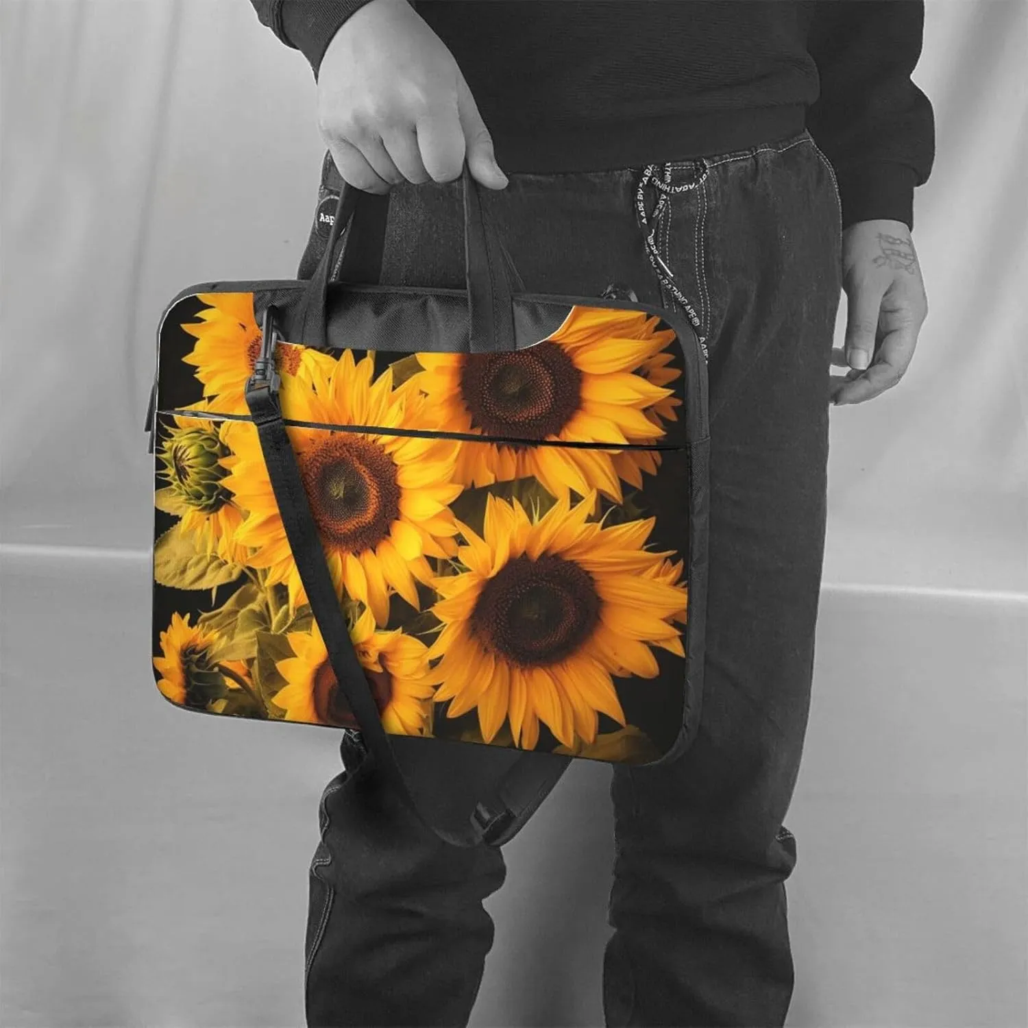 Laptop Bag for Women Men Computer Bag Laptop Briefcase Sunflowers Laptop Shoulder Bag Work Bag for Travel
