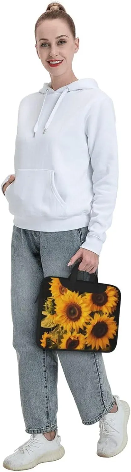 Laptop Bag for Women Men Computer Bag Laptop Briefcase Sunflowers Laptop Shoulder Bag Work Bag for Travel