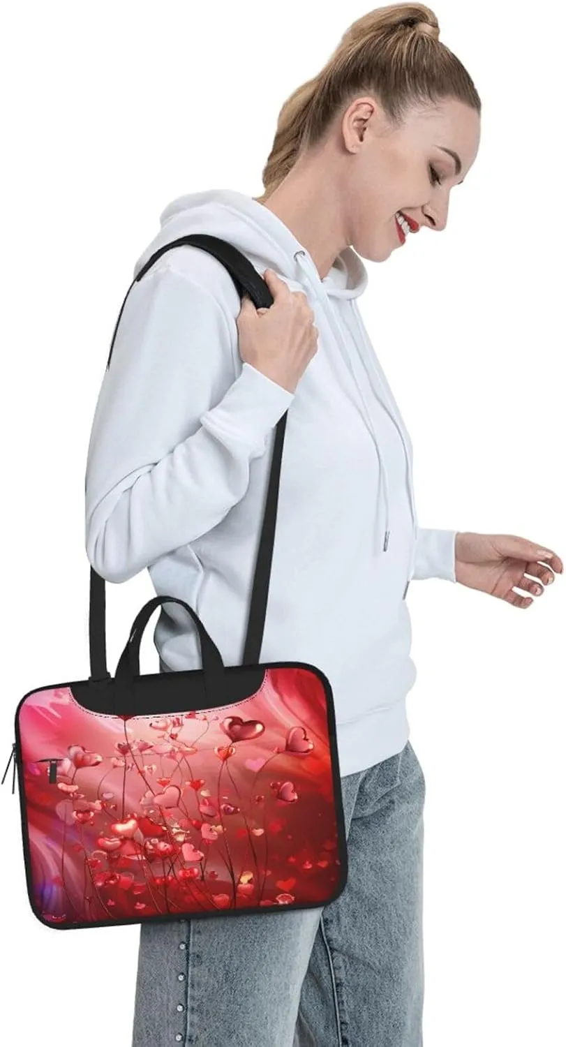 Laptop Bag Valentines Love Heart Art Laptop Tote Bag Women Men Laptop Sleeve Case Lightweight Computer Bag Briefcase