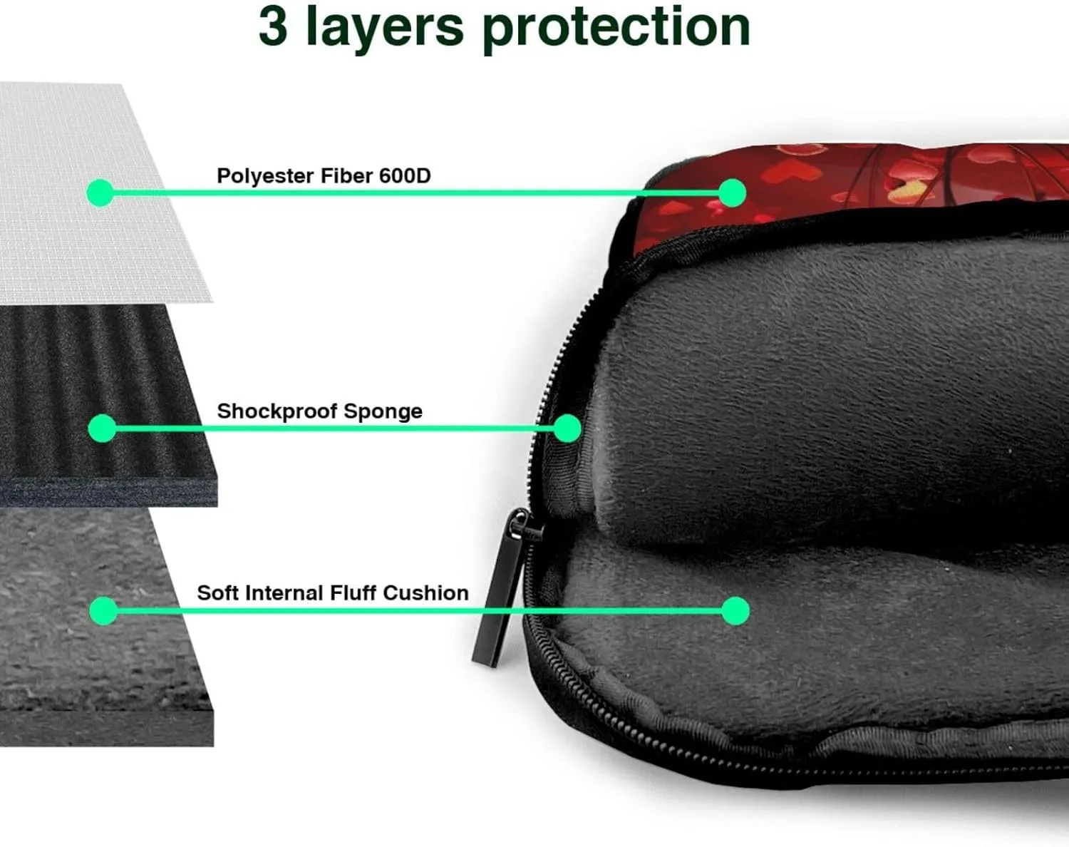 Laptop Bag Valentines Love Heart Art Laptop Tote Bag Women Men Laptop Sleeve Case Lightweight Computer Bag Briefcase