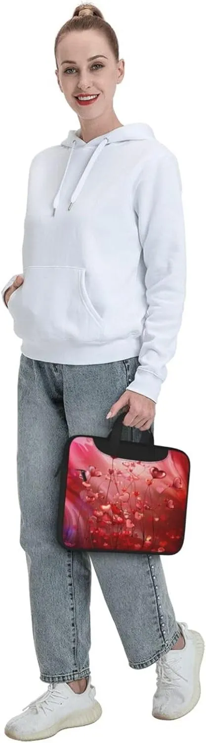 Laptop Bag Valentines Love Heart Art Laptop Tote Bag Women Men Laptop Sleeve Case Lightweight Computer Bag Briefcase