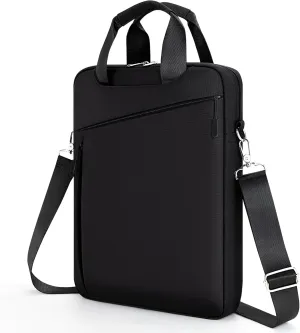 Laptop Case Shoulder Sleeve Bag Compatible with 14 inch MacBook Pro M4 M3 M2 M1(2024-2021)/13.6" MacBook air M4 M3 M2, Chromebook Notebook Portable Carrying Messenger Computer Bag, Black
