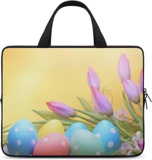 Laptop Case Sleeve Shockproof Computer Carrying Bag April Easter Laptop Bag Tote Lightweight Notebook Case Cover Traveling Briefcase Handle Bags for Travel Business 13inch