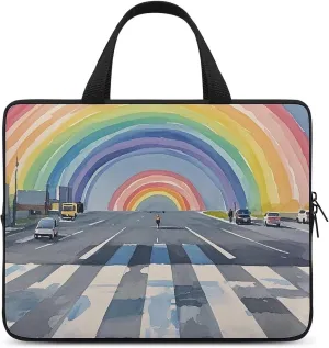 Laptop Case Sleeve Shockproof Computer Carrying Bag Decorate Rainbow Laptop Bag Tote Lightweight Notebook Case Cover Traveling Briefcase Handle Bags for Travel Business 10inch