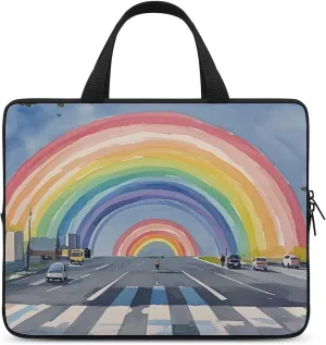 Laptop Case Sleeve Shockproof Computer Carrying Bag Decorate Rainbow Laptop Bag Tote Lightweight Notebook Case Cover Traveling Briefcase Handle Bags for Travel Business 12inch