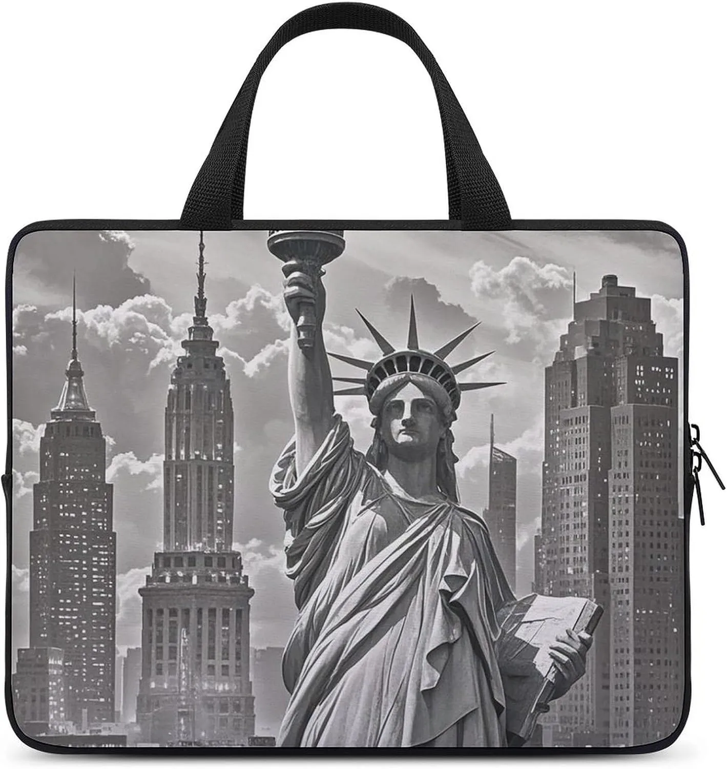 Laptop Case Sleeve Shockproof Computer Carrying Bag Statu of Liberty Laptop Bag Tote Lightweight Notebook Case Cover Traveling Briefcase Handle Bags for Travel Business 17inch