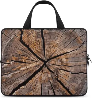 Laptop Case Sleeve Shockproof Computer Carrying Bag Tree Stump Wood Grain Laptop Bag Tote Lightweight Notebook Case Cover Traveling Briefcase Handle Bags for Travel Business 12inch