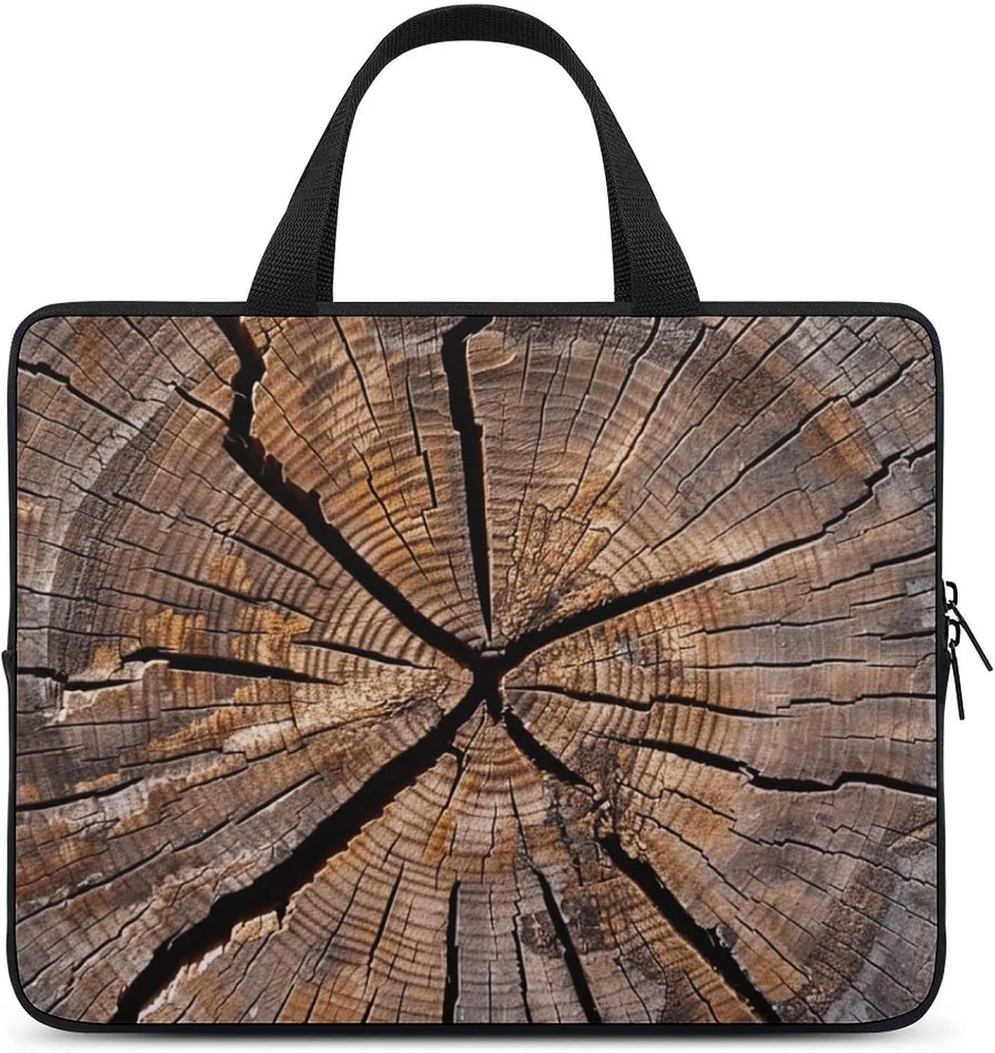 Laptop Case Sleeve Shockproof Computer Carrying Bag Tree Stump Wood Grain Laptop Bag Tote Lightweight Notebook Case Cover Traveling Briefcase Handle Bags for Travel Business 13inch