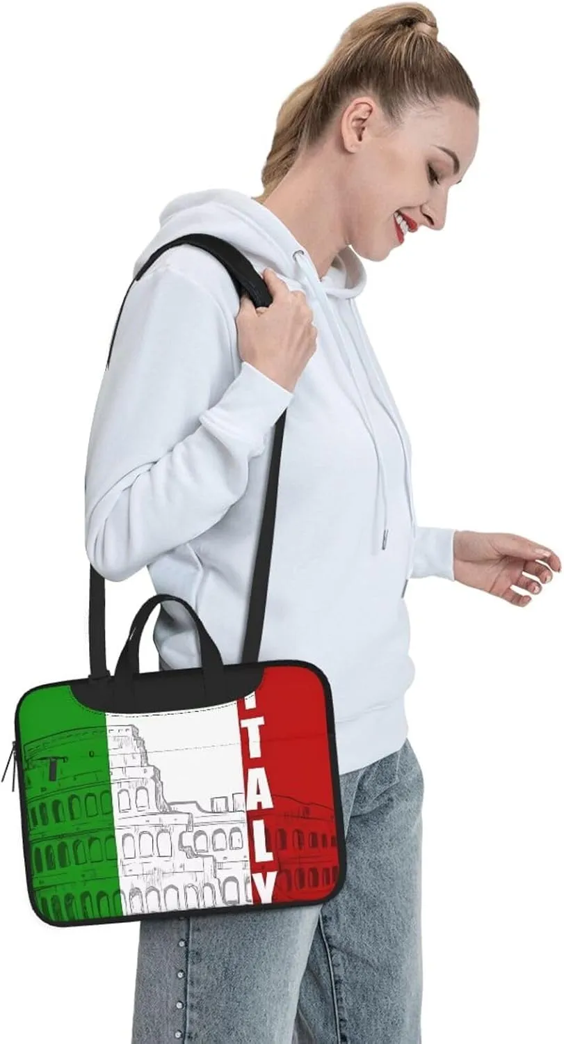 Laptop Shoulder Bag 15.6 inch Laptop Bag Computer Bag Roman Italian Flag Messenger Bag for Unisex