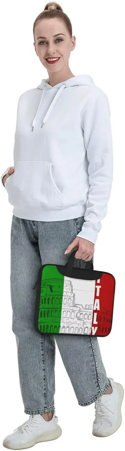Laptop Shoulder Bag 15.6 inch Laptop Bag Computer Bag Roman Italian Flag Messenger Bag for Unisex