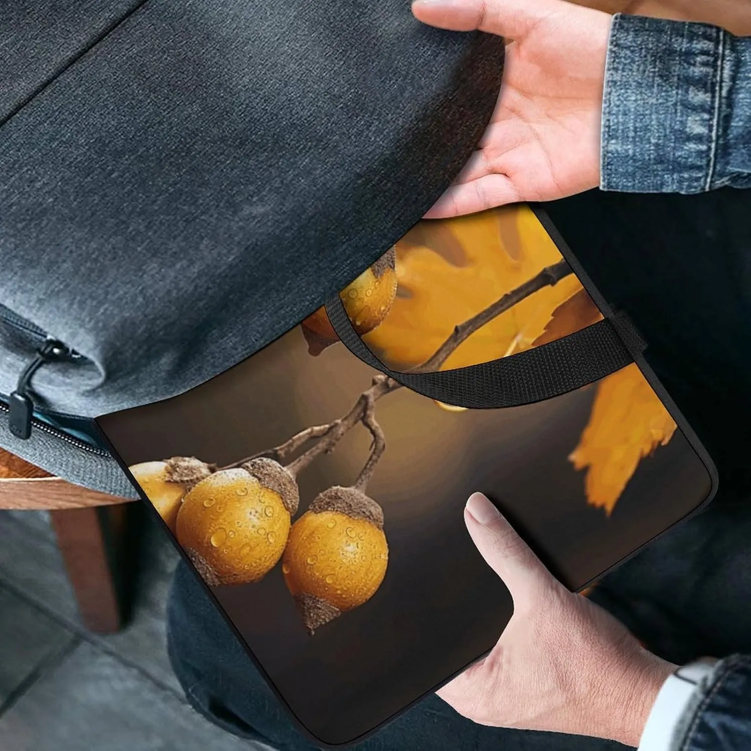 Laptop Shoulder Bag Laptop Bag Computer Bag Acorns And Leaves Messenger Bag for Unisex
