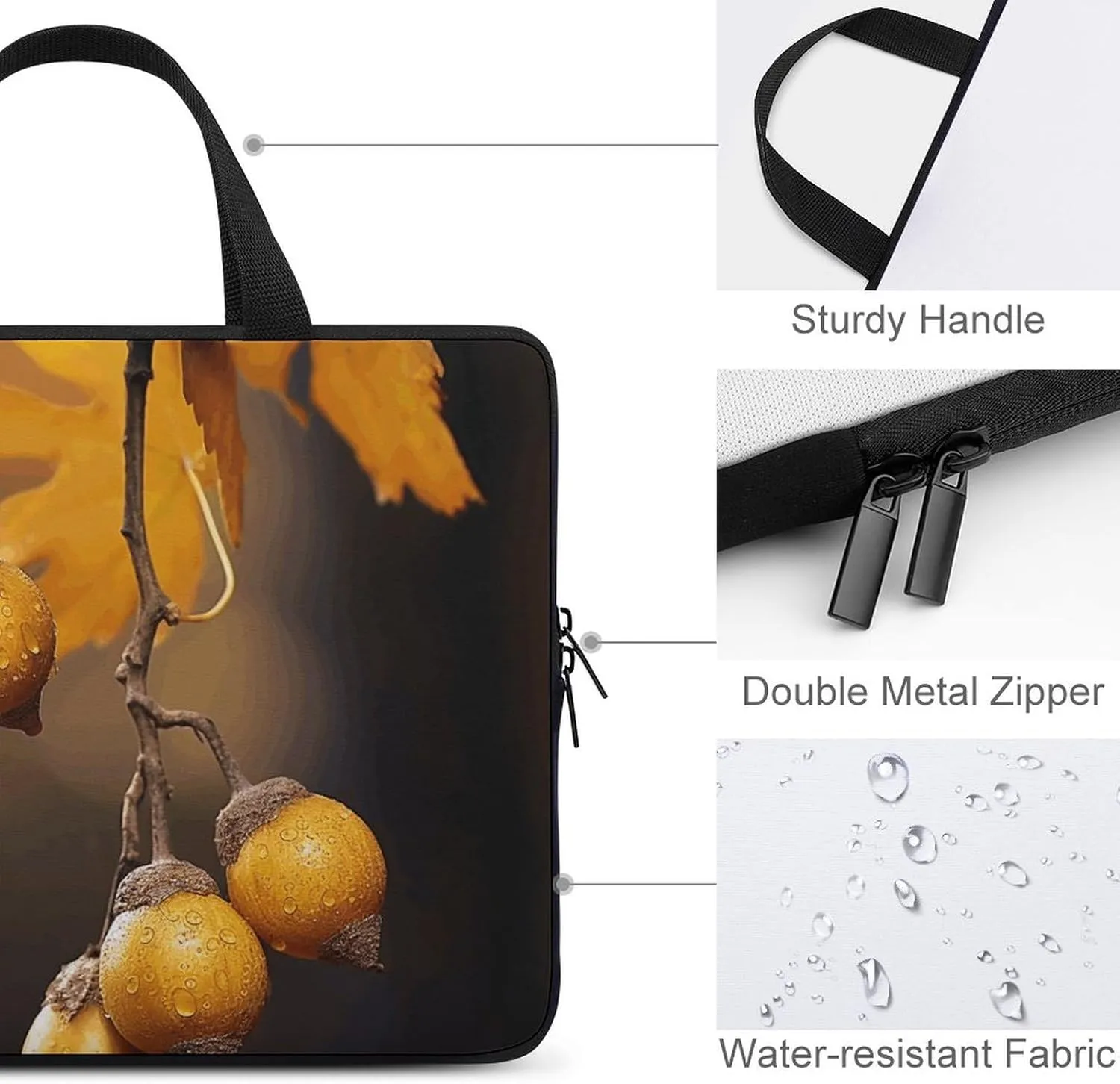 Laptop Shoulder Bag Laptop Bag Computer Bag Acorns And Leaves Messenger Bag for Unisex