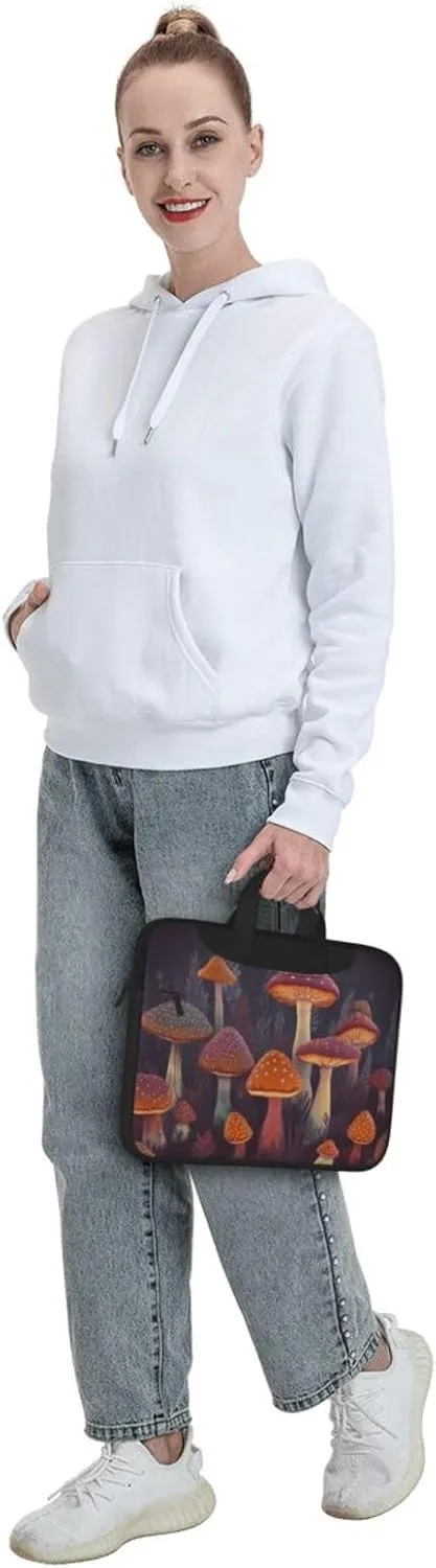 Laptop Shoulder Bag Laptop Bag Computer Bag Bright Mushrooms Art Messenger Bag for Unisex