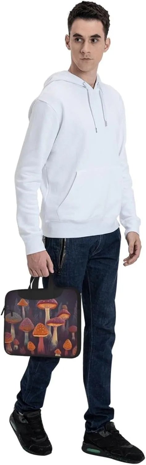 Laptop Shoulder Bag Laptop Bag Computer Bag Bright Mushrooms Art Messenger Bag for Unisex