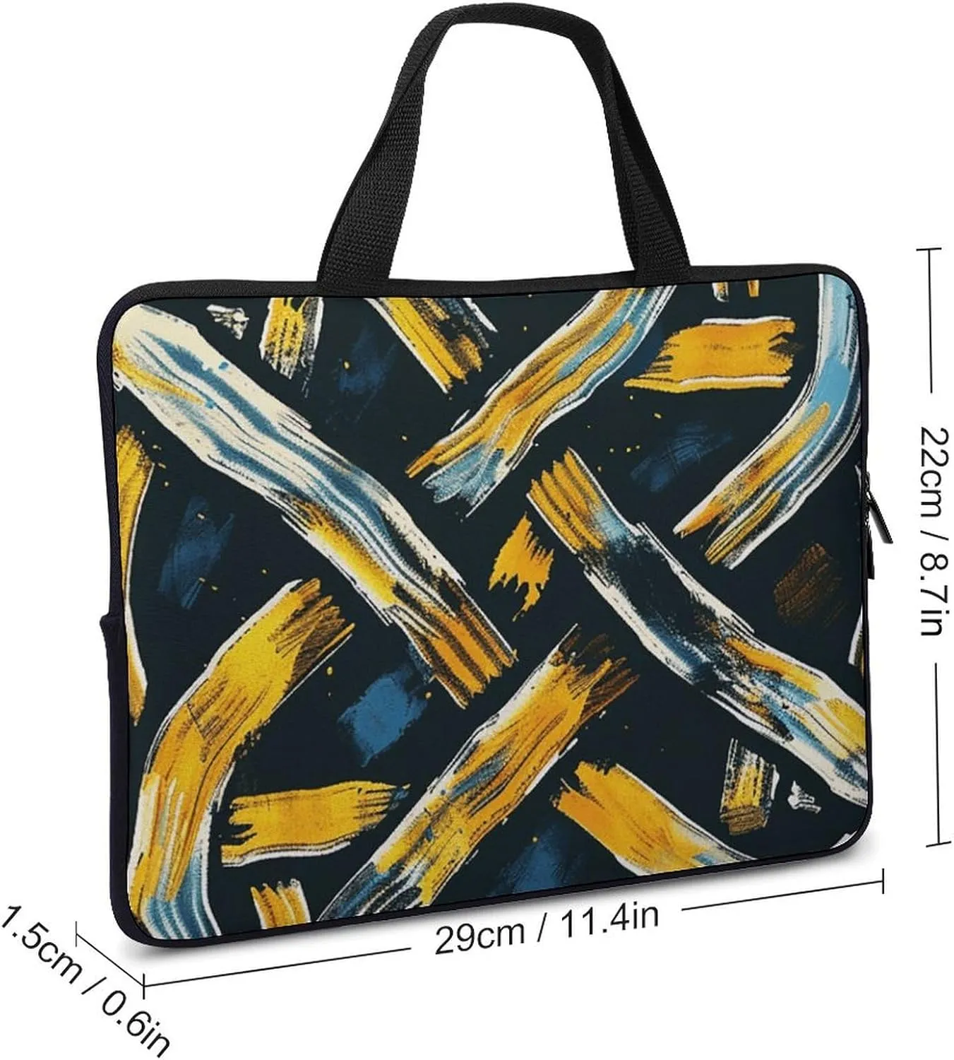 Laptop Shoulder Bag Laptop Bag Computer Bag Brown Ink Art Messenger Bag for Unisex