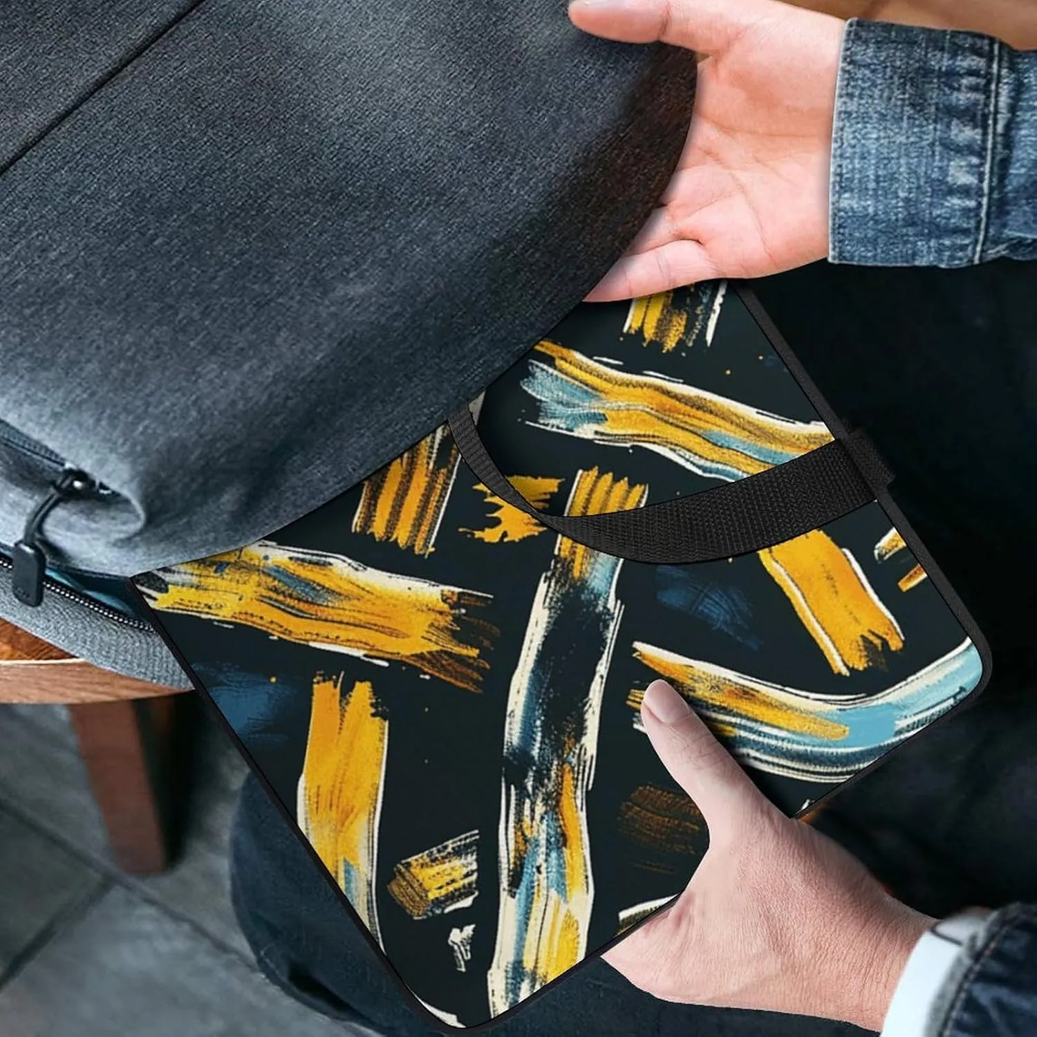 Laptop Shoulder Bag Laptop Bag Computer Bag Brown Ink Art Messenger Bag for Unisex