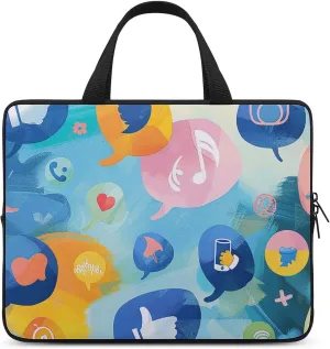 Laptop Shoulder Bag Laptop Bag Computer Bag Speech Bubble Pattern Messenger Bag for Unisex