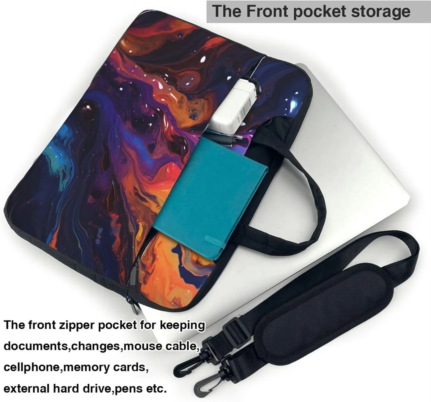 Laptop Shoulder Bag Messenger Bag Abstract texture fluid Laptop Bag Computer Bag for Men Women