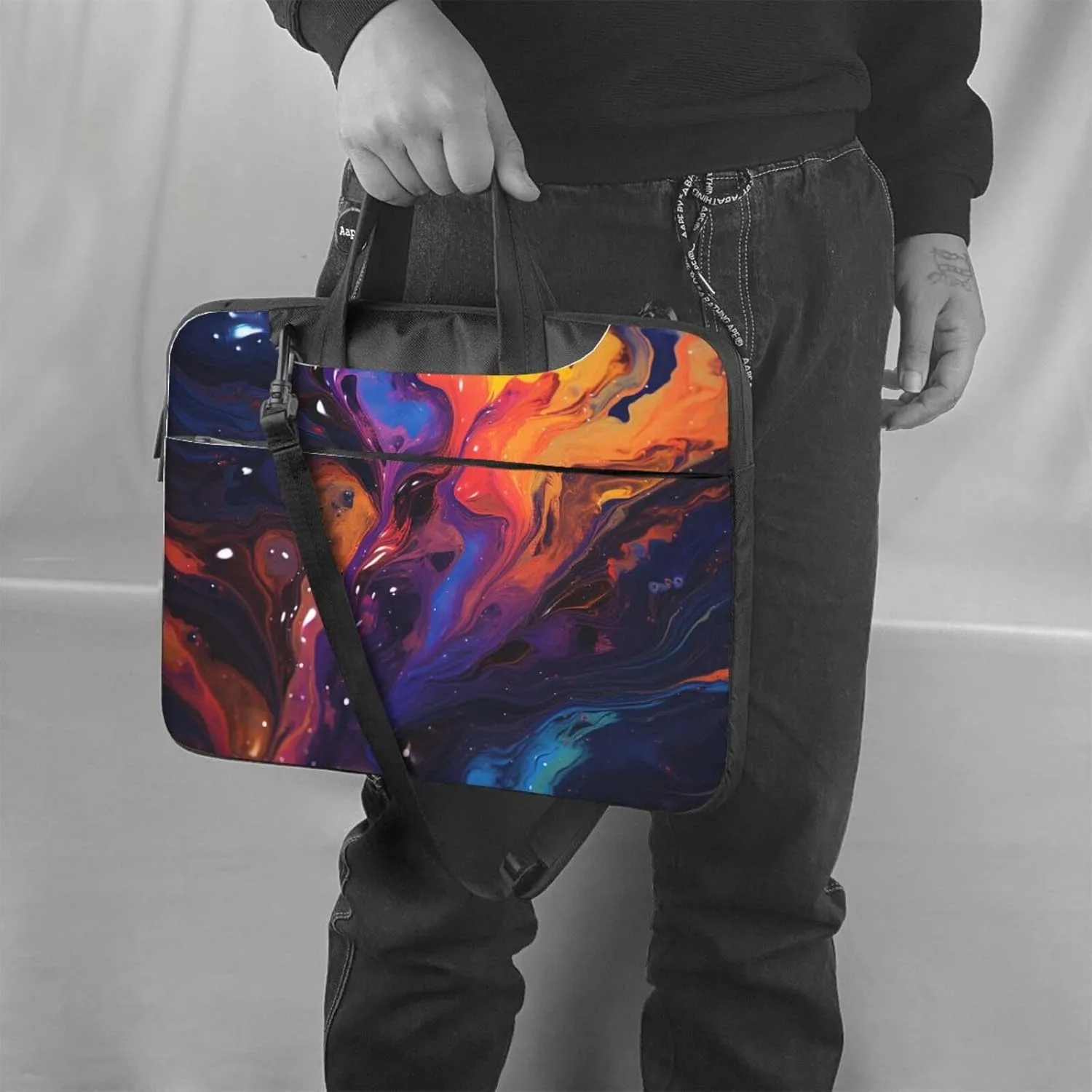 Laptop Shoulder Bag Messenger Bag Abstract texture fluid Laptop Bag Computer Bag for Men Women