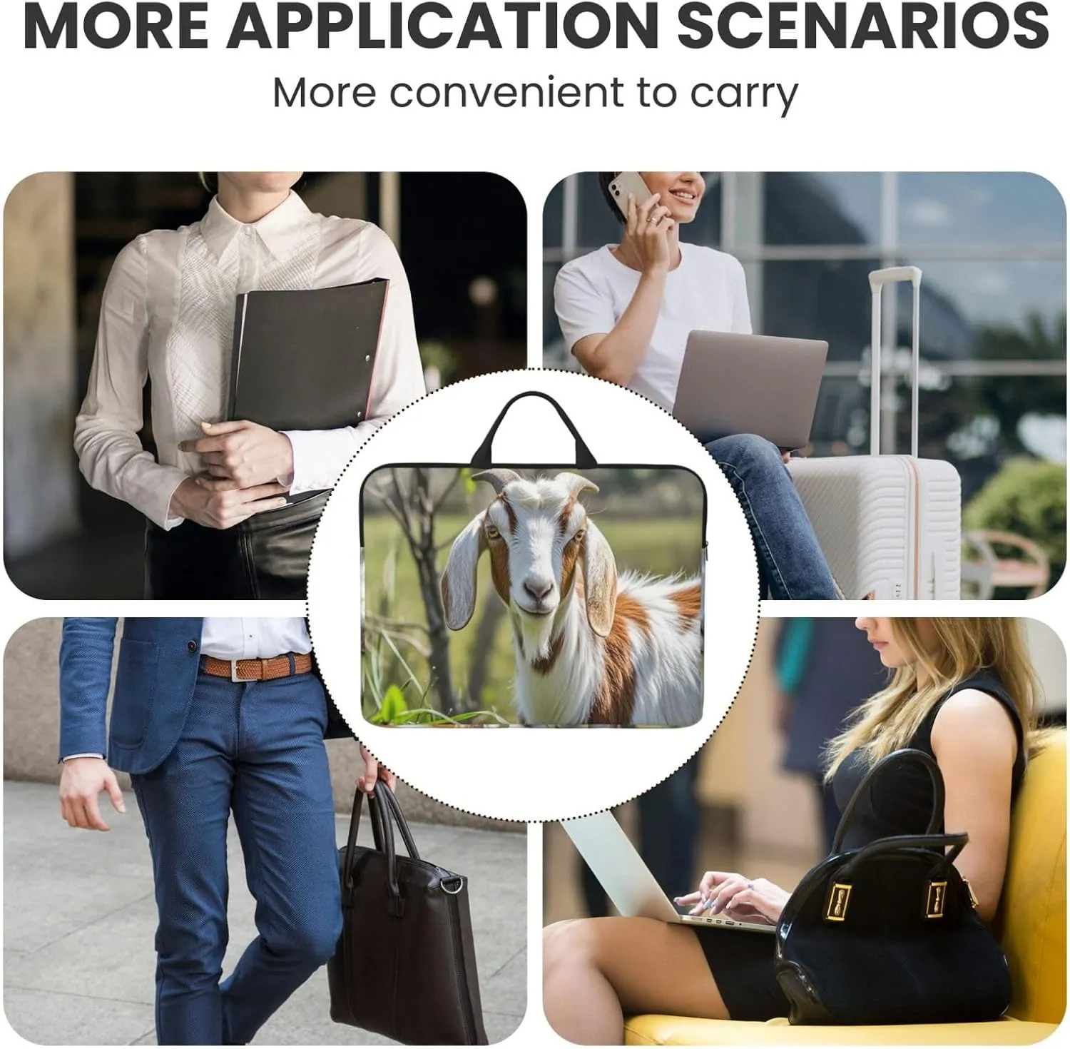 Laptop Shoulder Bag Messenger Bag Hand Drawn Giraffes Laptop Bag Computer Bag for Men Women