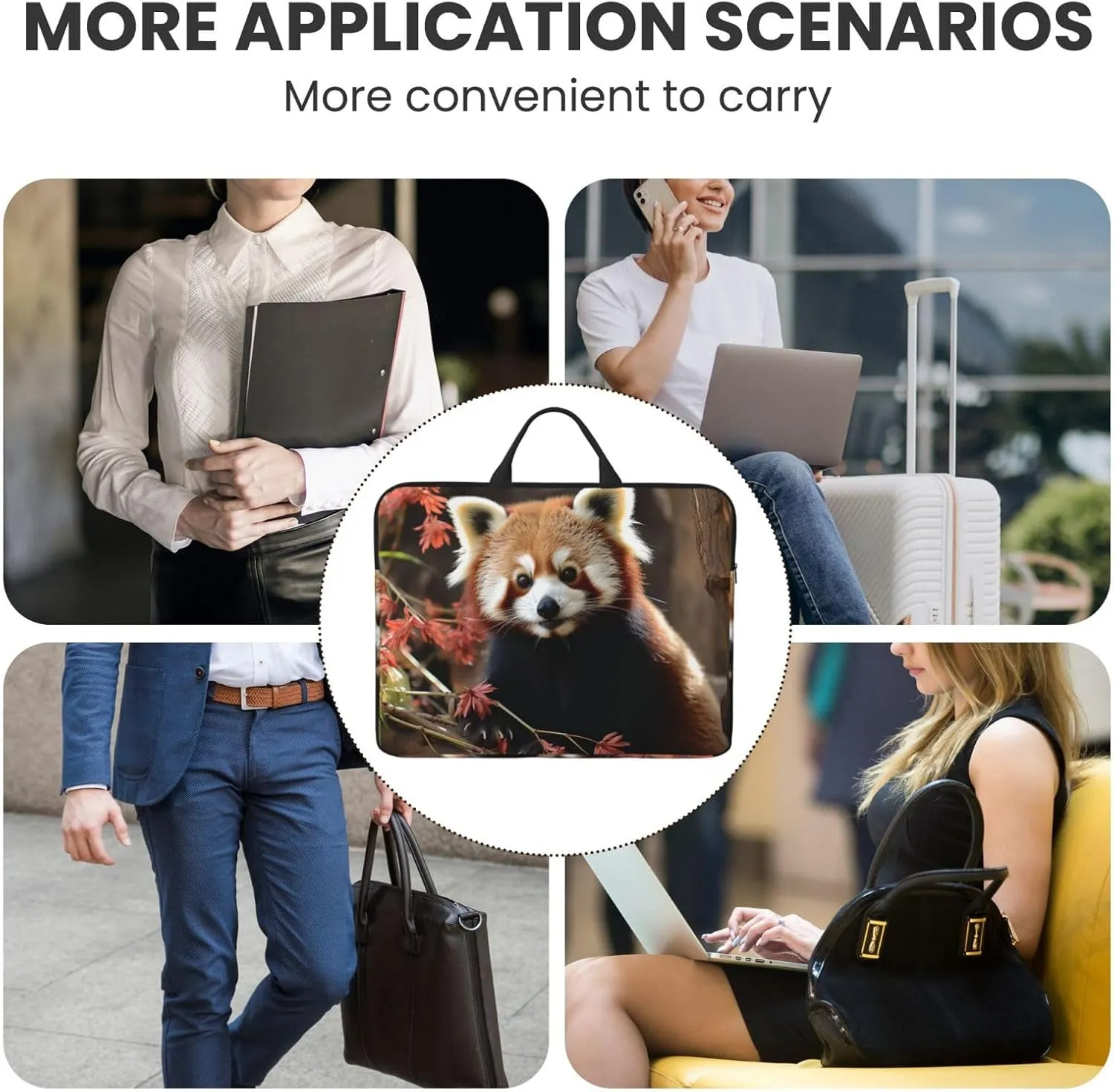 Laptop Shoulder Bag Messenger Bag Seaside Town Laptop Bag Computer Bag for Men Women