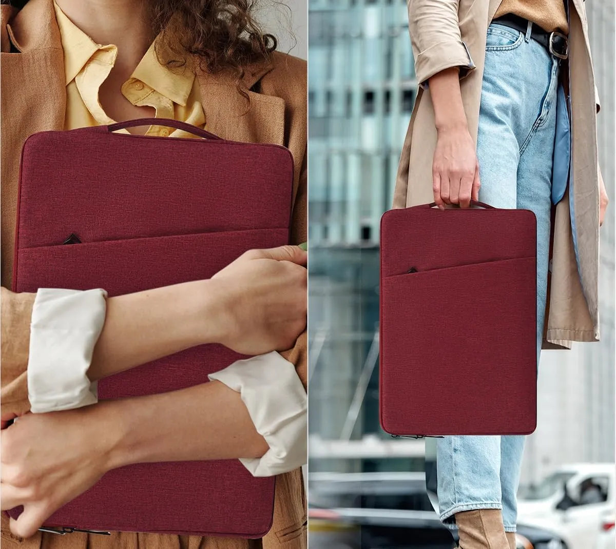 Laptop Sleeve 17 17.3 Inch for HP Pavilion 17/ Envy 17/ Dell Inspiron XPS/Lenovo IdeaPad ThinkPad/LG Gram/MSI/ASUS ACR Notebook/Razer Blade Pro 17 Computer Bag, Wine Red