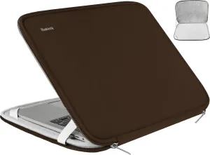 Laptop Sleeve Bag 14 inch, Shockproof Protective Computer Cover Flip Case Briefcase Carrying Bag Compatible with 14" HP, Lenovo, Asus, Acer, Notebook, Chromebook Computer, Brown