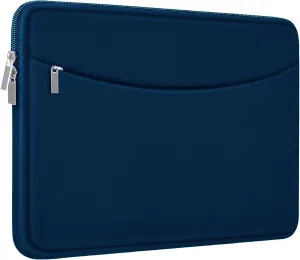 Laptop Sleeve Case 14 inch, Shockproof Protective Laptop Cover Briefcase Carrying Computer Bag with Accessory Pocket Portable Computer Sleeve for 14" MacBook, HP, Dell, Lenovo, Acer, Blue