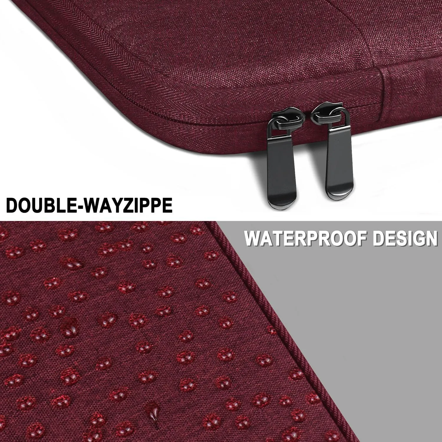 Laptop Sleeve Case 14 Inch, Water Resistant Traveling Computer Cover with Handle, Shockproof Protective Carrying Laptop Bag Compatible for 14 Inch MacBook Air/Pro, HP, Dell, Lenovo, WineRed