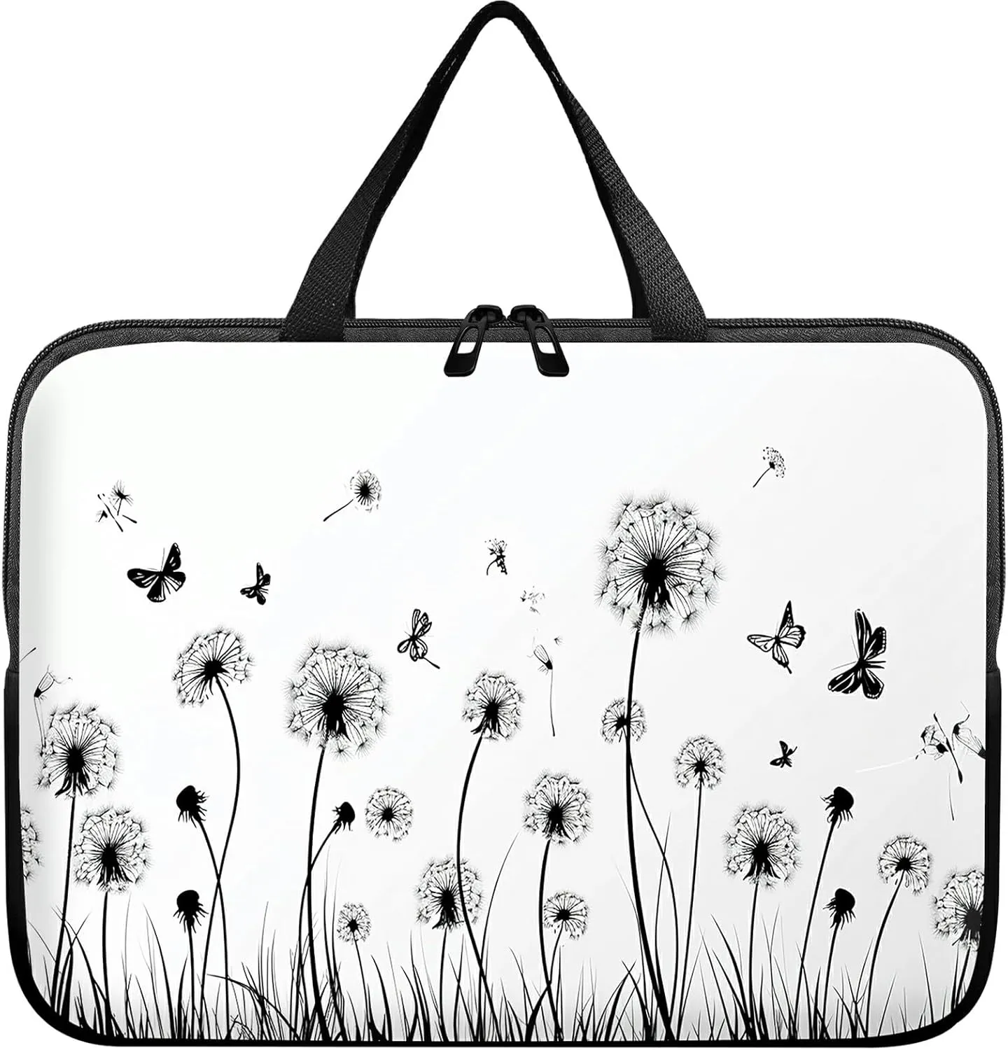 Laptop Sleeve Case Bag 13 inch, Dandelion and Butterfly Slim Carrying Case Durable Handbag Travel Laptop Bag for 13 inch MacBook Air M3/M2/Pro M2/ 13" iPad Pro/Air M4/M2 2024