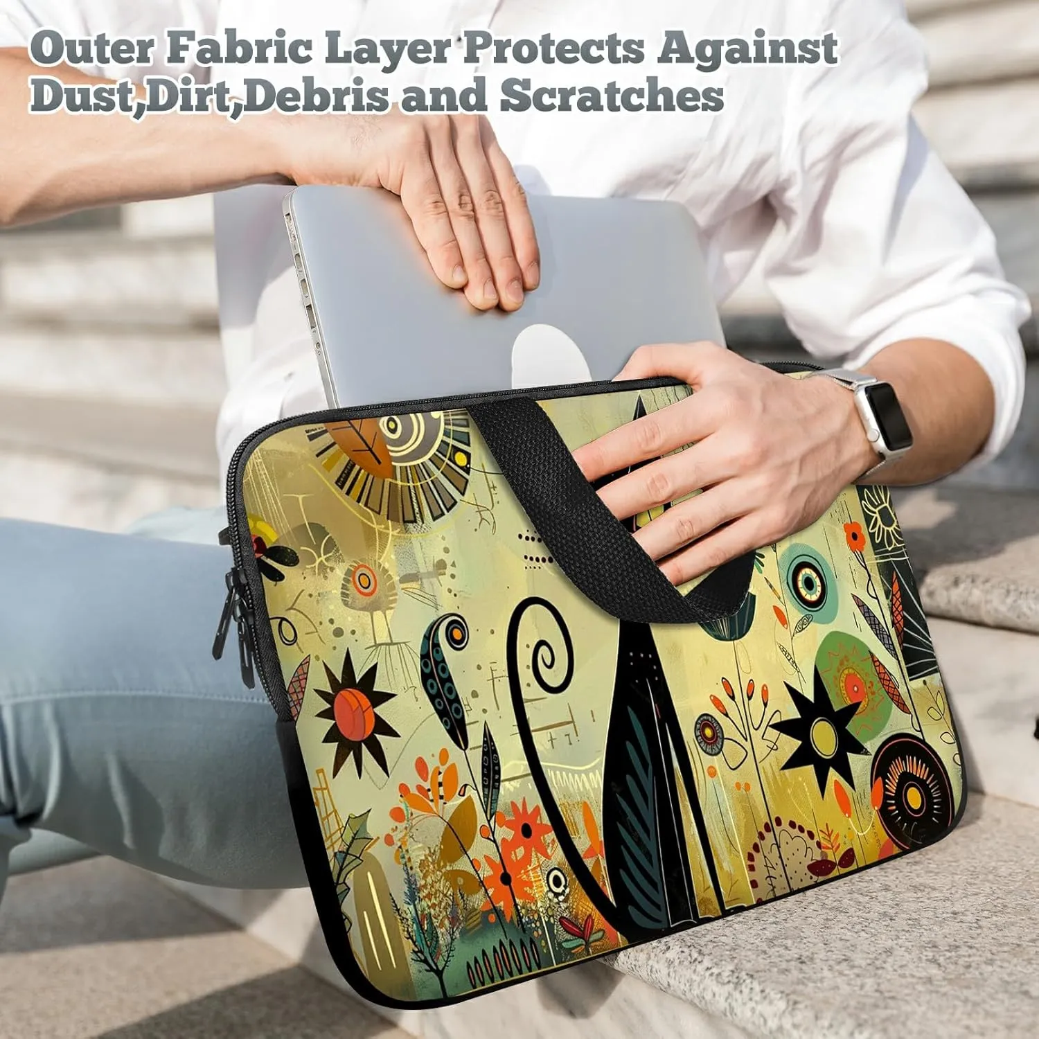 Laptop Sleeve Case Bag 13 inch, Graffiti Cat Slim Carrying Case Durable Handbag Travel Laptop Bag for 13 inch MacBook Air M3/M2/Pro M2/ 13" iPad Pro/Air M4/M2 2024