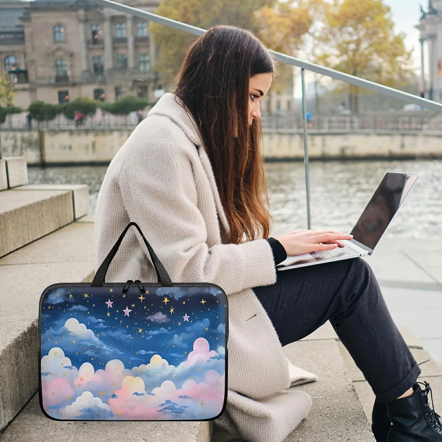 Laptop Sleeve Case Bag 13 inch, Pink Nebula Slim Carrying Case Durable Handbag Travel Laptop Bag for 13 inch MacBook Air M3/M2/Pro M2/ 13" iPad Pro/Air M4/M2 2024