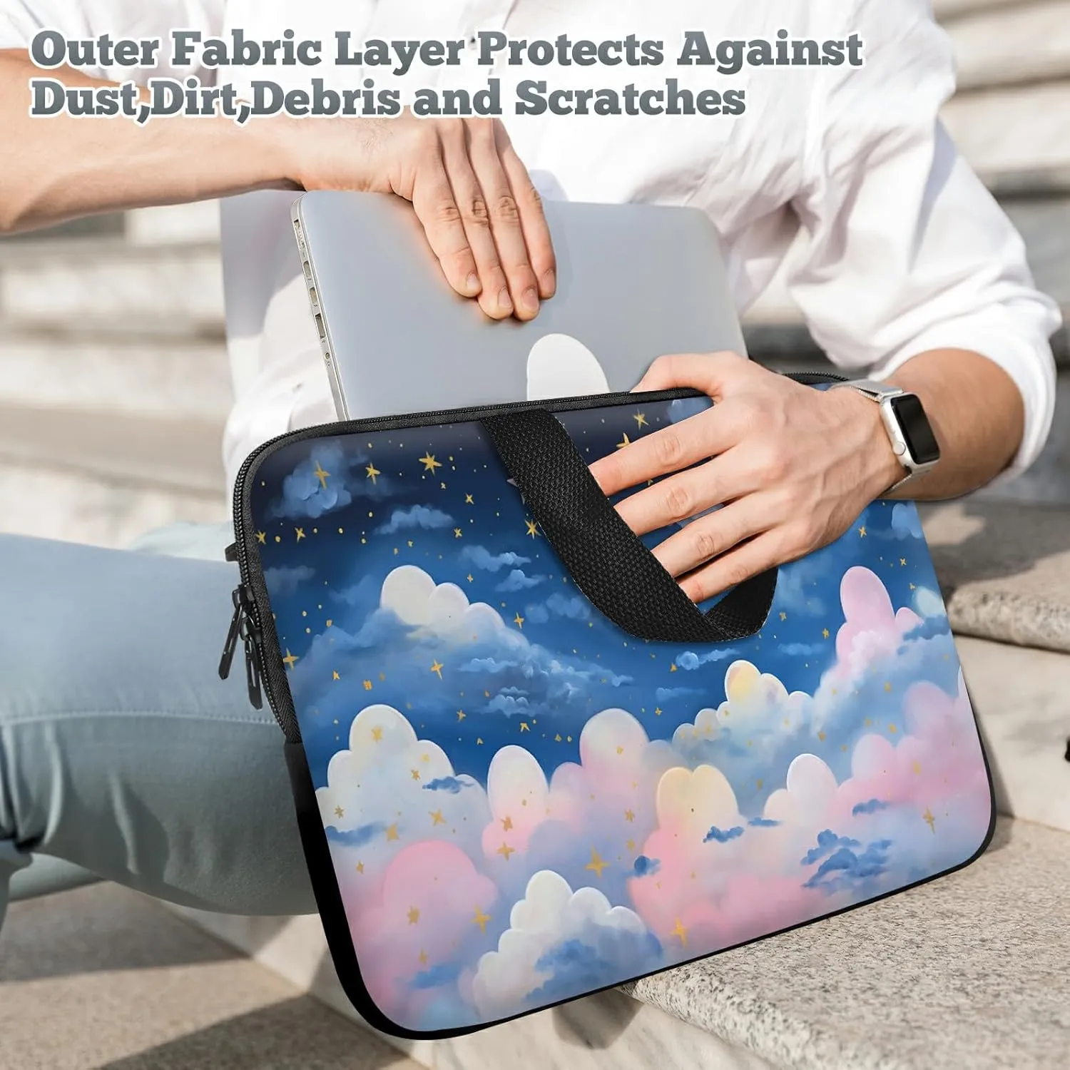 Laptop Sleeve Case Bag 13 inch, Pink Nebula Slim Carrying Case Durable Handbag Travel Laptop Bag for 13 inch MacBook Air M3/M2/Pro M2/ 13" iPad Pro/Air M4/M2 2024