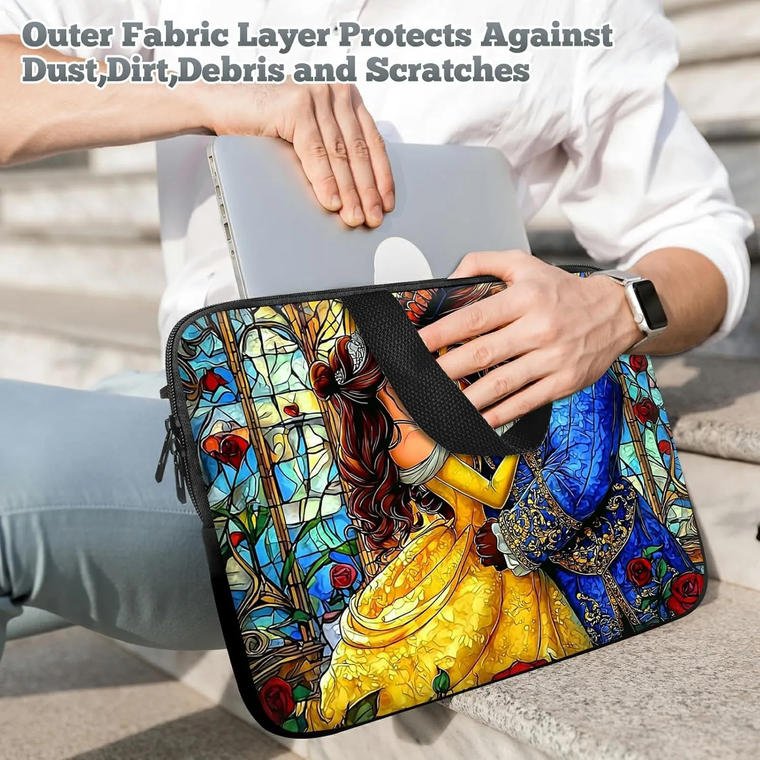 Laptop Sleeve Case Bag 15 inch, Beast and Princess Slim Carrying Case Durable Handbag Travel Laptop Bag for 15 inch MacBook Air M3/M2/15 Pro/Surface Laptop 7/6/5/4/3/ Dell XPS 15 Plus