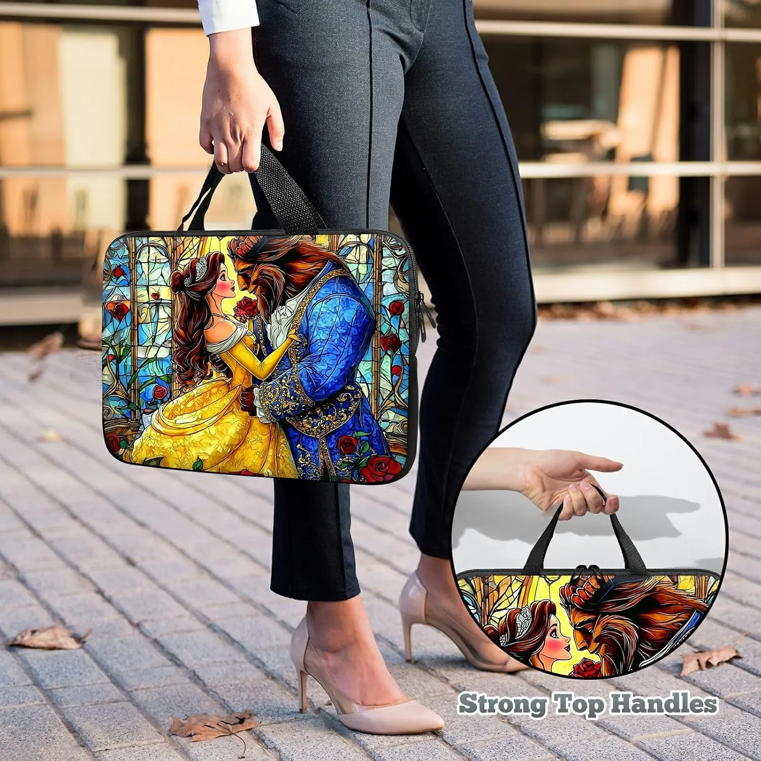 Laptop Sleeve Case Bag 15 inch, Beast and Princess Slim Carrying Case Durable Handbag Travel Laptop Bag for 15 inch MacBook Air M3/M2/15 Pro/Surface Laptop 7/6/5/4/3/ Dell XPS 15 Plus