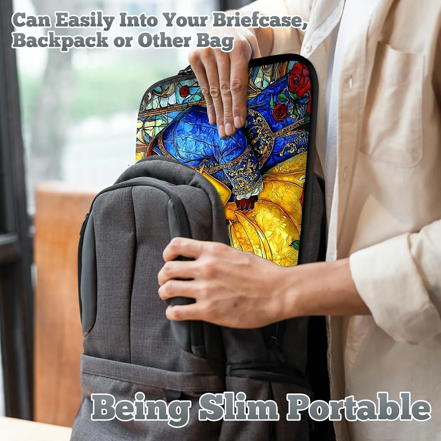 Laptop Sleeve Case Bag 15 inch, Beast and Princess Slim Carrying Case Durable Handbag Travel Laptop Bag for 15 inch MacBook Air M3/M2/15 Pro/Surface Laptop 7/6/5/4/3/ Dell XPS 15 Plus