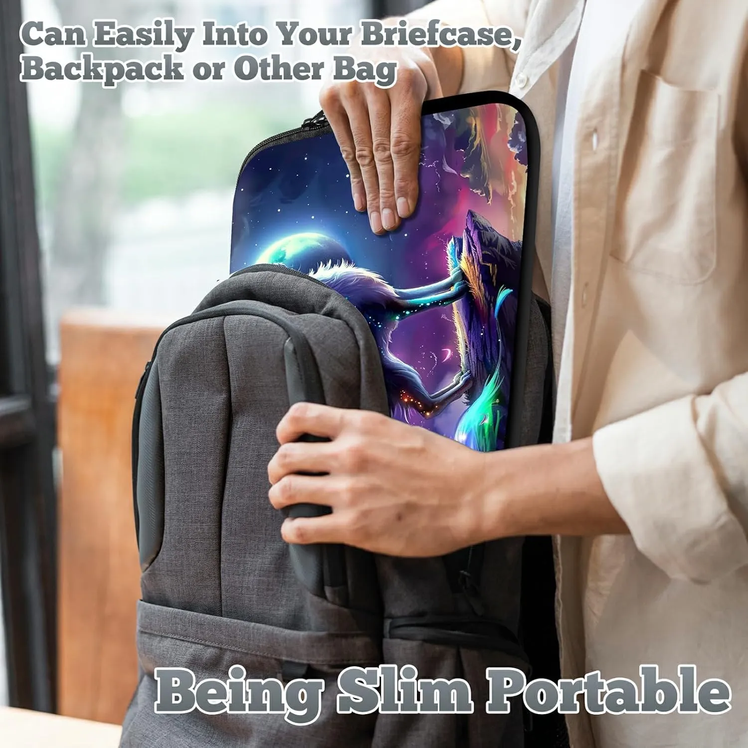 Laptop Sleeve Case Bag 15 inch, Mythical Fox Slim Carrying Case Durable Handbag Travel Laptop Bag for 15 inch MacBook Air M3/M2/15 Pro/Surface Laptop 7/6/5/4/3/ Dell XPS 15 Plus