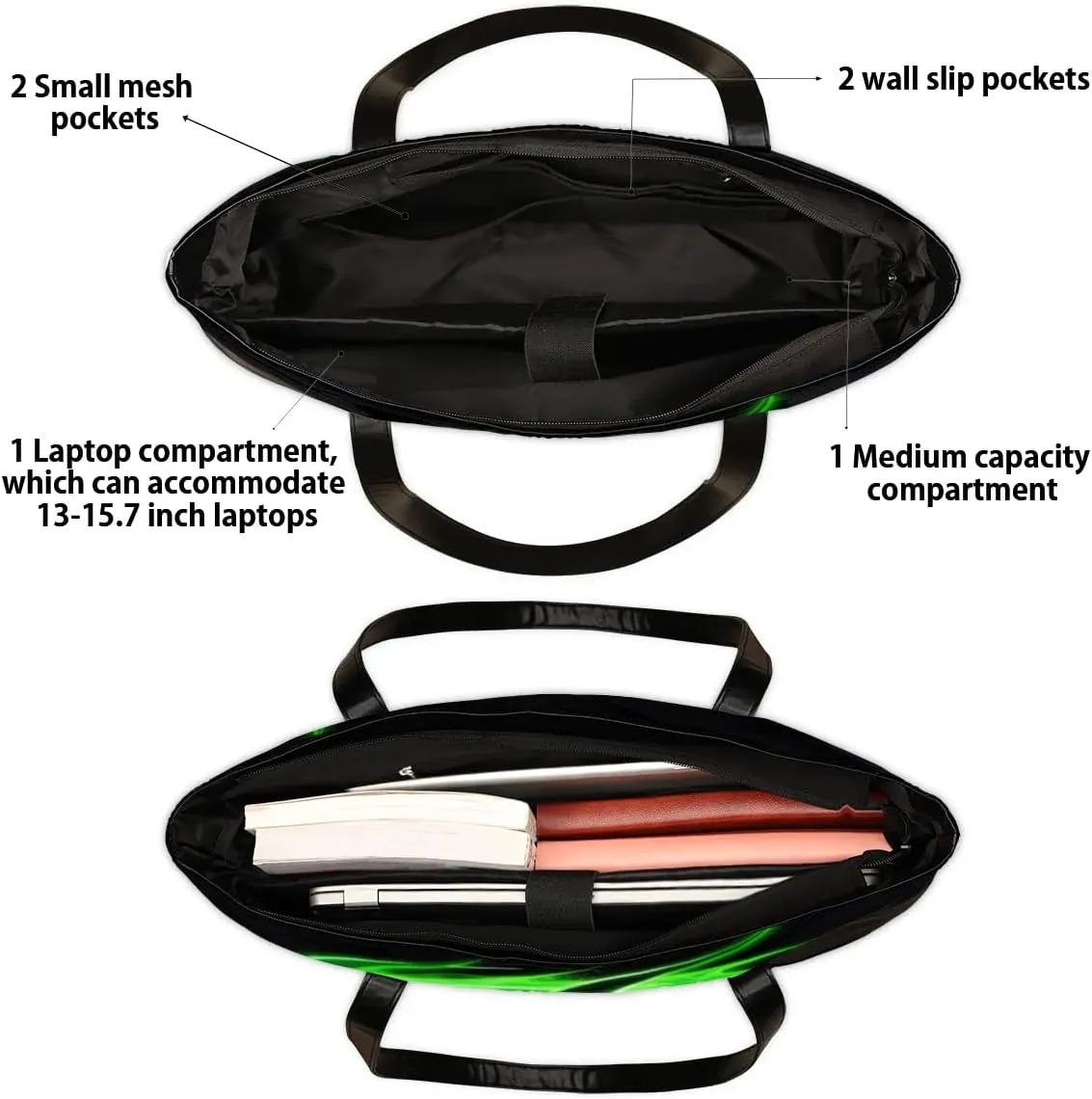 Laptop Tote Bag for Women, 15.6 inch Laptop Bag Handbag Large Briefcase Waterproof Travel Beach Shoulder Bag Work Bags