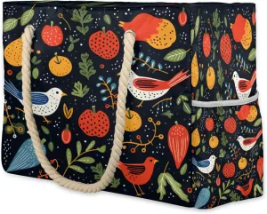 Large Beach Bags for Women and Men, Waterproof Tote with Zipper, Reusable Grocery Shopping Shoulder Bag