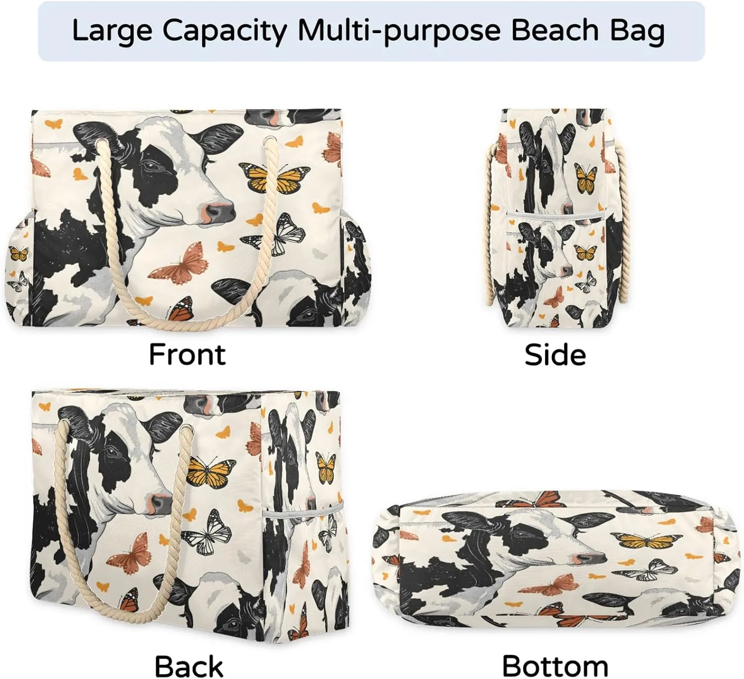 Large Beach Bags for Women with Zipper Beach Tote Bag Waterproof Sandproof Gym Swim Pool Grocery Travel Bag