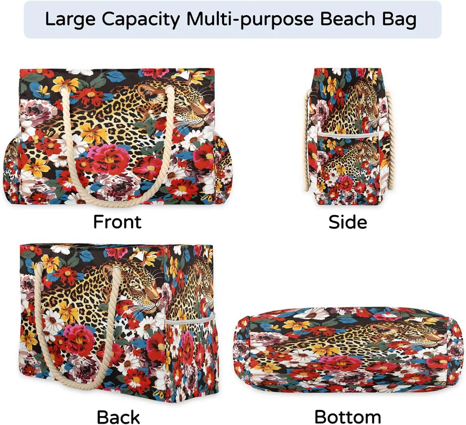 Large Beach Bags for Women with Zipper Beach Tote Bag Waterproof Sandproof Gym Swim Pool Grocery Travel Bag