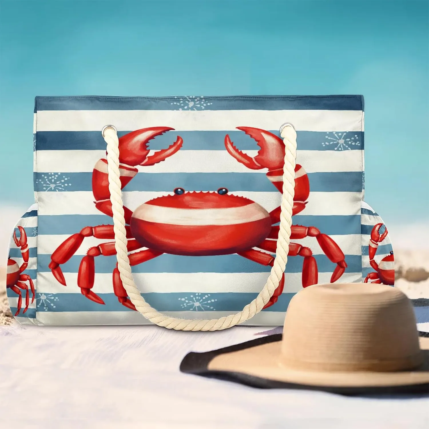 Large Beach Bags for Women with Zipper Beach Tote Bag Waterproof Sandproof Gym Swim Pool Grocery Travel Bag