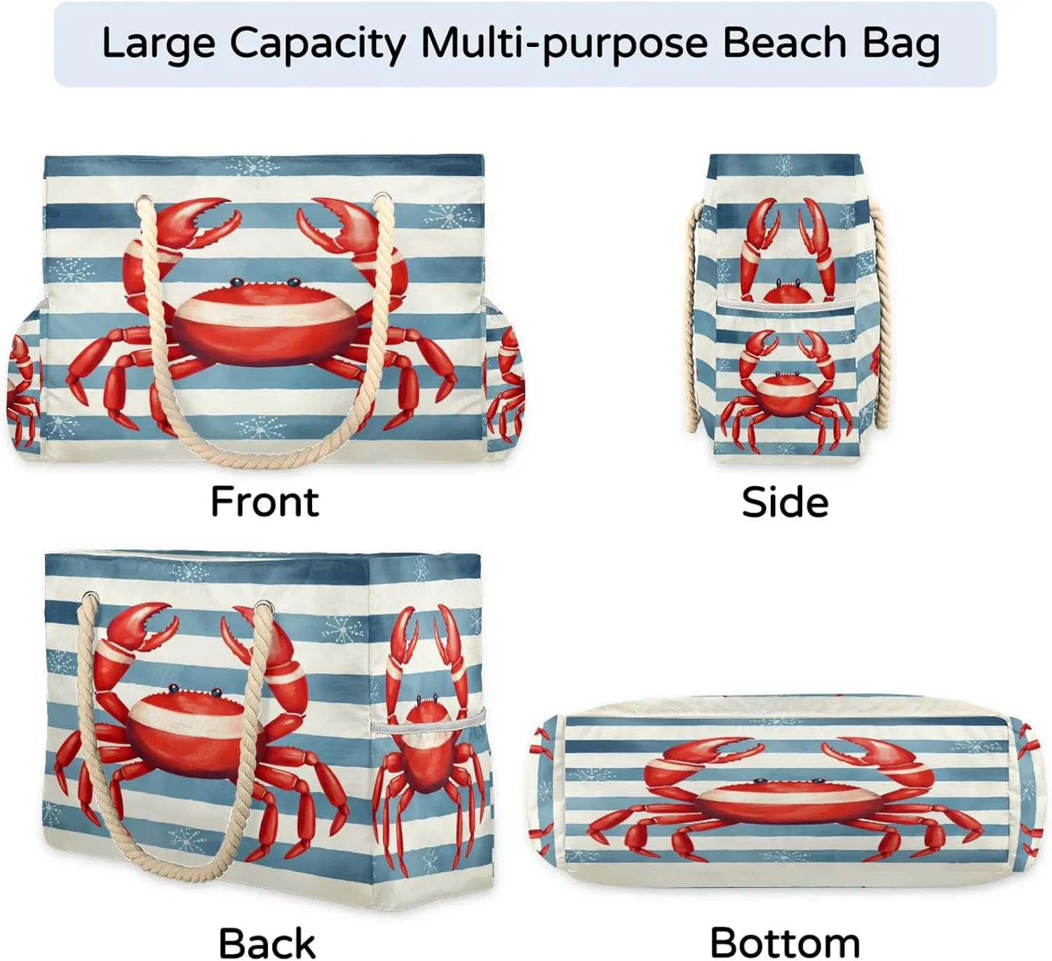 Large Beach Bags for Women with Zipper Beach Tote Bag Waterproof Sandproof Gym Swim Pool Grocery Travel Bag