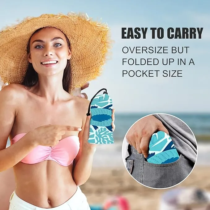 Large Beach Blanket Waterproof Sandproof 108"x 82" for 1-6 Adults,Quick Drying Beach Mat,Lightweight & Durable,Beach Essentials for Family Beach Camping Travel Picnic